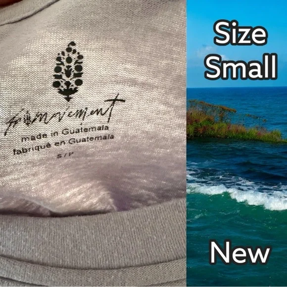 New 🔥 Free People Movement Inspire Buti Logo Boxy Crop Tee, Gray / Black - Picture 15 of 16